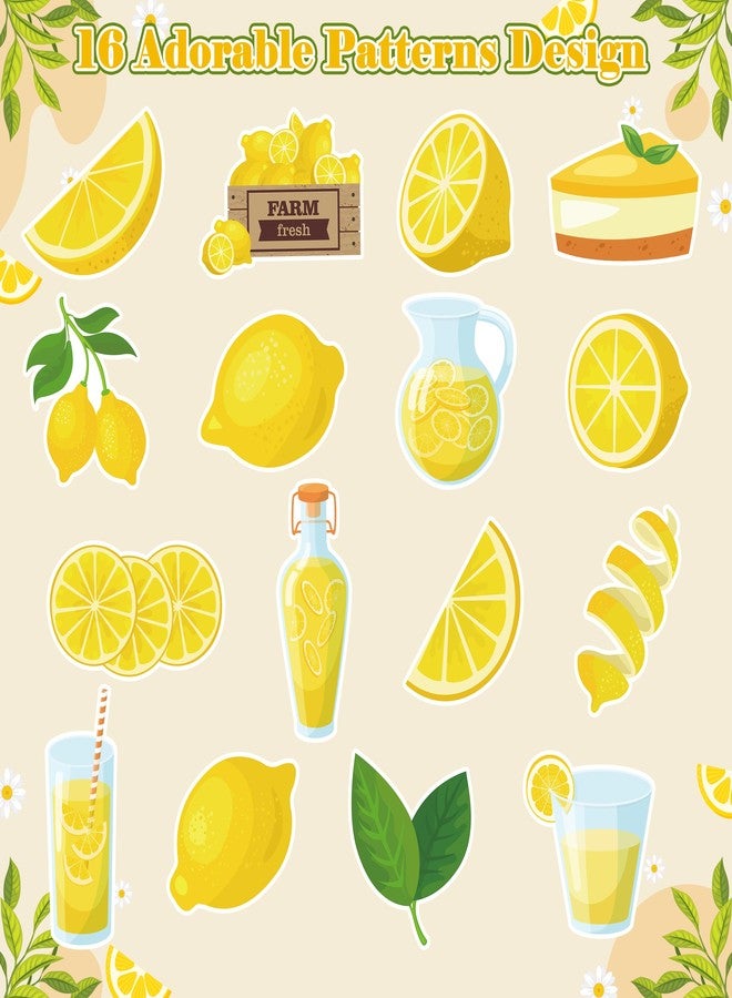 A1diee Yellow Lemon Sticker Roll- 1000Pcs Spring Summer Clementine Fruit Waterproof Aesthetic Decals for Scrapbook Crafts Laptop Party Supplies Favors Windows Water Bottle Home Decor Guiatr Birthday - Image 3